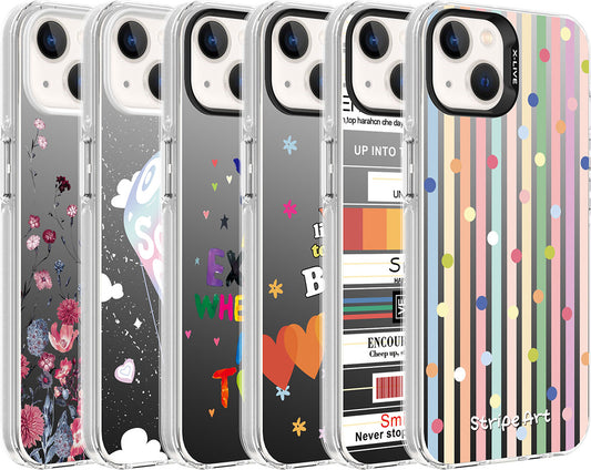 Apple iPhone 13 Kılıf Desenli Mnc Silver Sert Kapak-Kalp