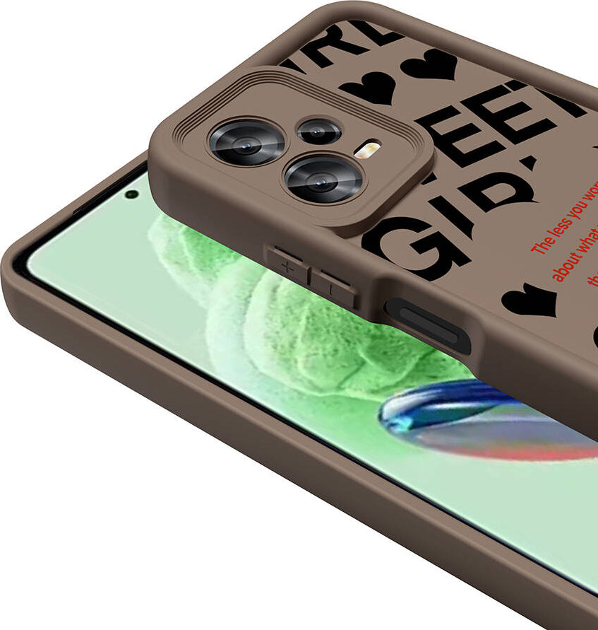 Xiaomi Redmi Note 12 5g Kılıf Kamera Korumalı Baskılı Arka Yüzey Mnc Klas Kapak-Koyu Kahve