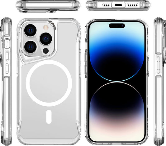 Apple iPhone 14 Pro Kılıf Mnc Magsafe Şarj Özellikli T-Max Magsafe Kapak-Renksiz