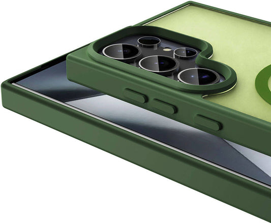 Galaxy S24 Ultra Kılıf Magsafe Şarj Özellikli Mat Arka Yüzey Mnc Sio Kapak-Lacivert