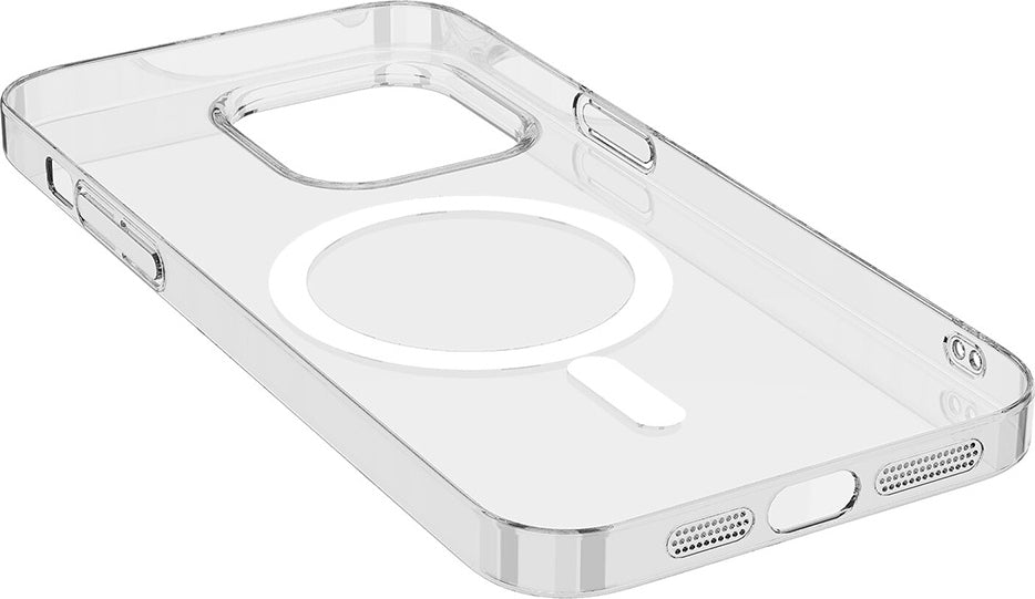 Apple iPhone 15 Plus Kılıf Mnc Magsafe Şarj Özellikli Şeffaf Tek Kamera Çerçeveli Porto Kapak-Renksiz