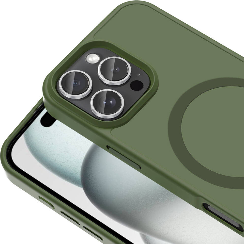 iPhone 16 Pro Kılıf Magsafe Şarj Özellikli Mat Arka Yüzey Mnc Sio Kapak-Siyah