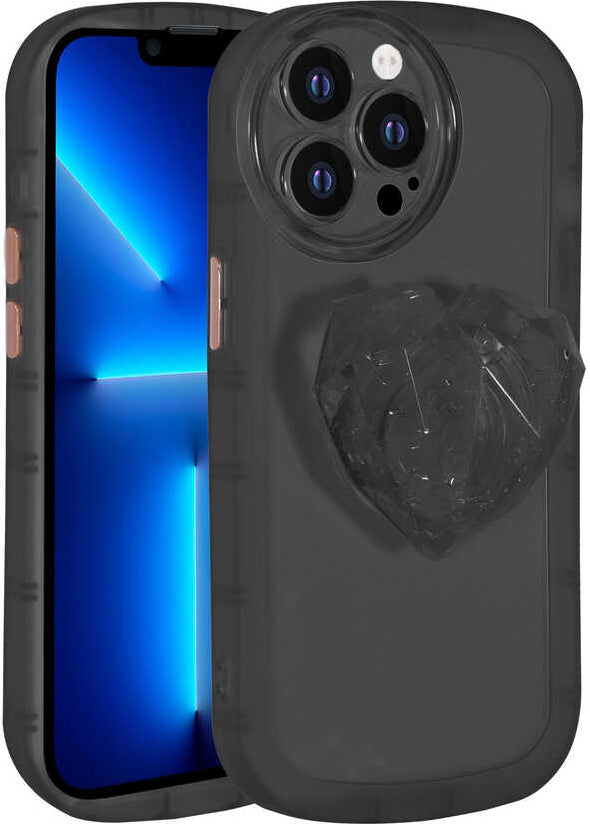 iPhone 13 Pro Uyumlu Kamera Korumalı Pop Soketli Renkli Mnc Ofro Kapak-Siyah