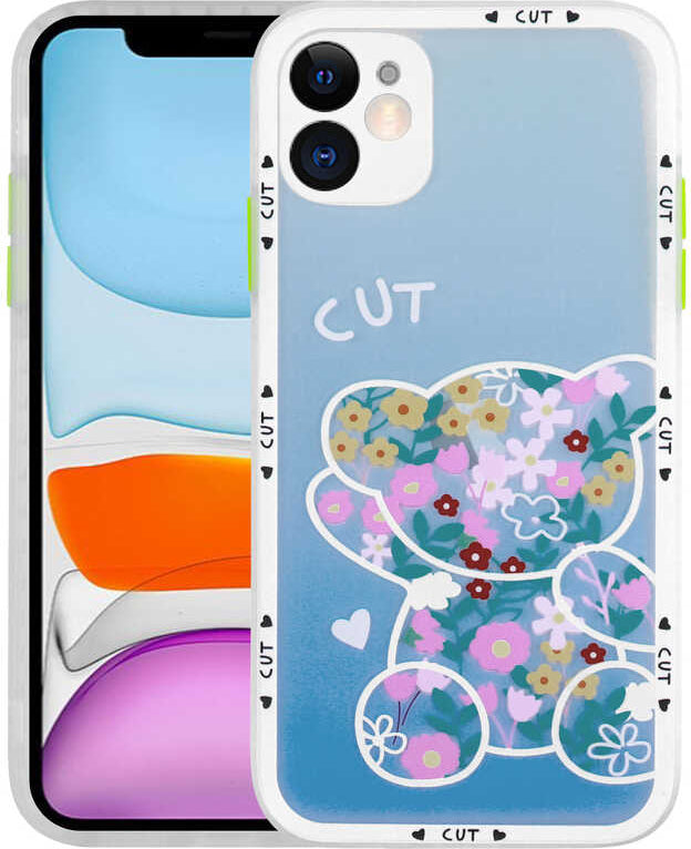 iPhone 11 Uyumlu Kamera Korumalı Desenli Sert Mnc Hess Kapak-No6
