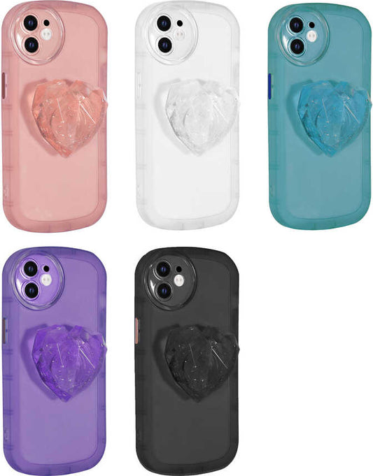 iPhone 11 Kılıf Kamera Korumalı Pop Soketli Renkli Mnc Ofro Kapak-Mor