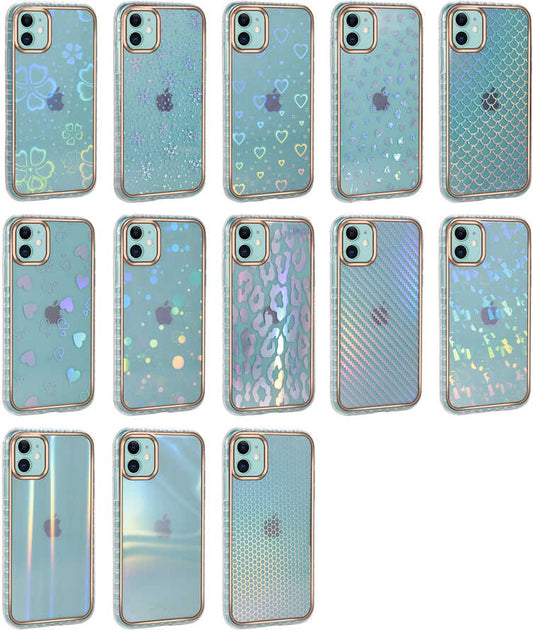 iPhone 11 Kılıf Desenli Parlayan Transparan Mnc Avva Kapak-No5
