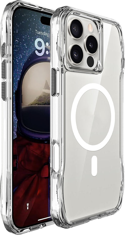 iPhone 16 Pro Max Kılıf Magsafe Şarj Özellikli Airbagli Şeffaf Mnc Incek Kapak-Şeffaf