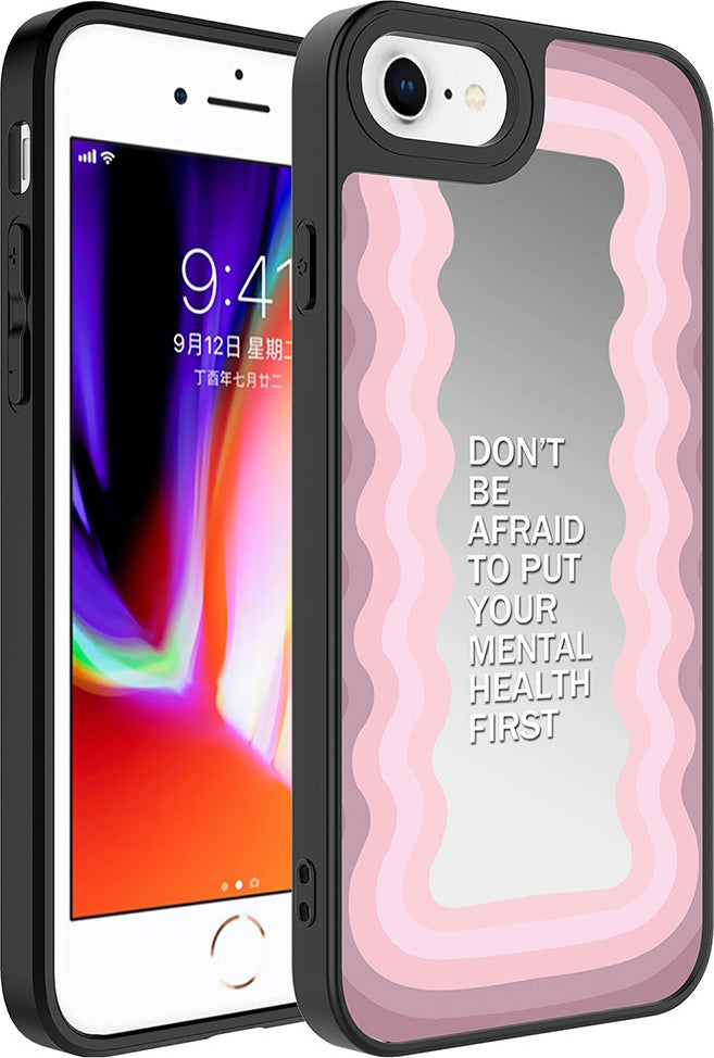 iPhone Se 2020 Uyumlu Aynalı Desenli Kamera Korumalı Parlak Mnc Mirror Kapak-Love