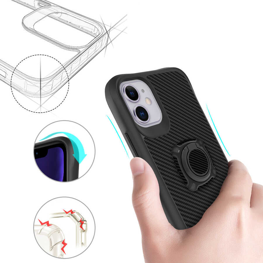 iPhone 11 Uyumlu Mnc Timo Kapak-Siyah