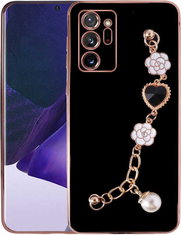 Galaxy Note 20 Ultra Kılıf El Tutamaçlı Kamera Korumalı Mnc Taka Silikon Kapak-Siyah