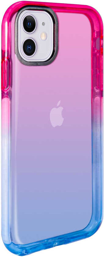 iPhone 11 Uyumlu Mnc Renkli Punto Kapak-Pembe-Mavi