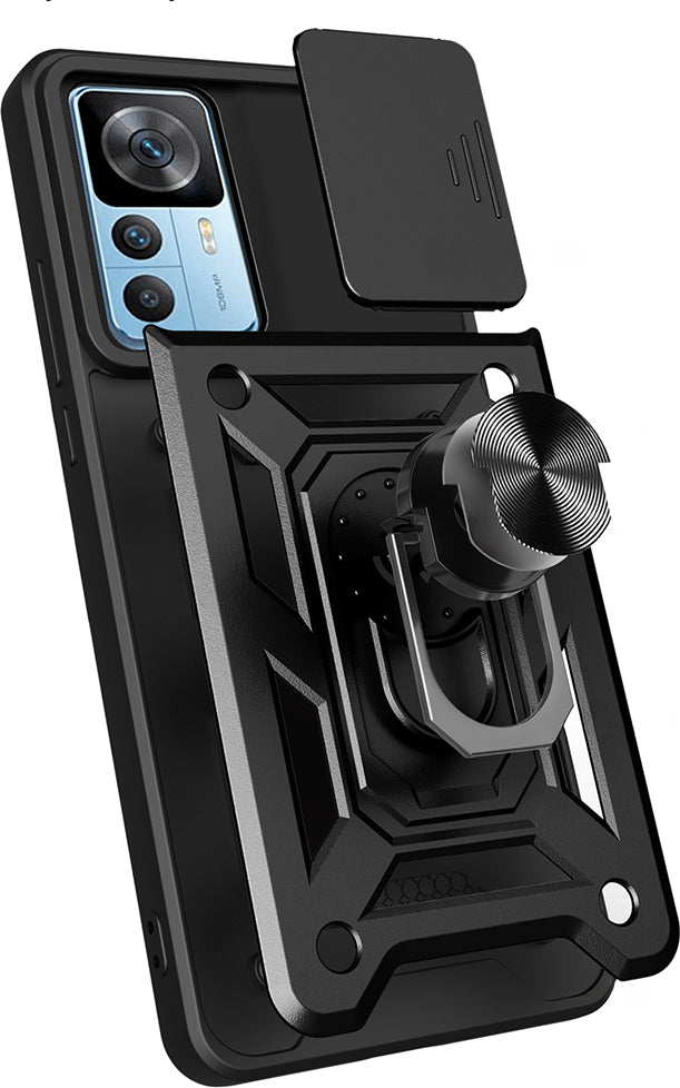 Mi 12T Pro Kılıf Magnetik Standlı Kamera Korumalı Mnc Sürgülü Vega Kapak - Mavi