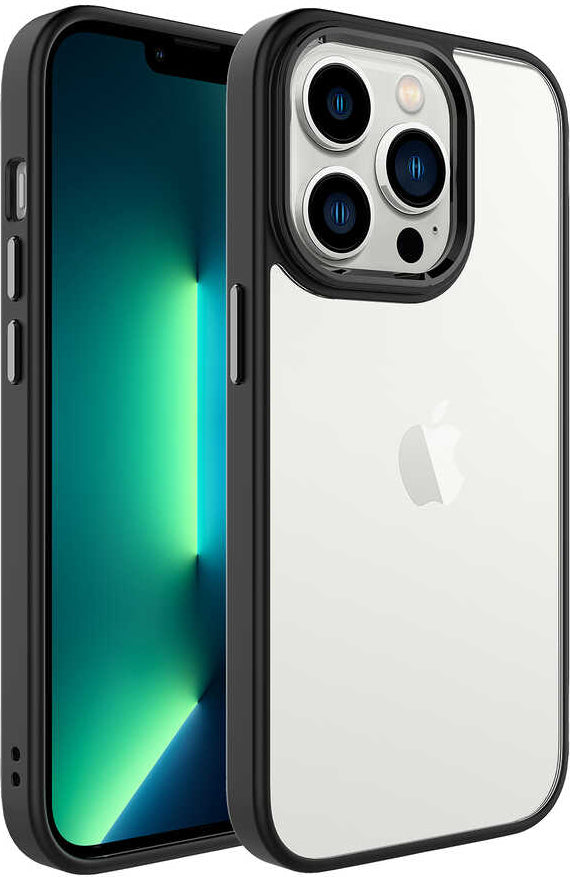 iPhone 14 Pro Uyumlu Mnc Krom Kapak-Siyah