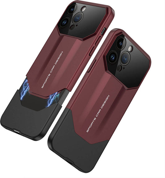 Apple iPhone 14 Pro Max Kılıf Çift Parçalı Mnc Ays Pro Ikili Kapak-Kırmızı-Siyah