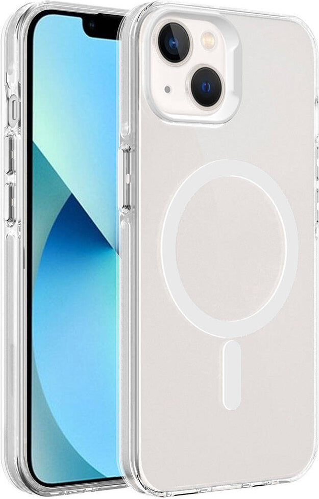 iPhone 15 Uyumlu Mnc Magsafe Şarj Özellikli Buzlu Transparan C-Pro Sert Kapak-Renksiz