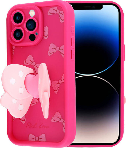 Apple iPhone 14 Pro Kılıf Kamera Korumalı Figür Tasarımlı Mnc Kapya Kapak-Pembe Açık