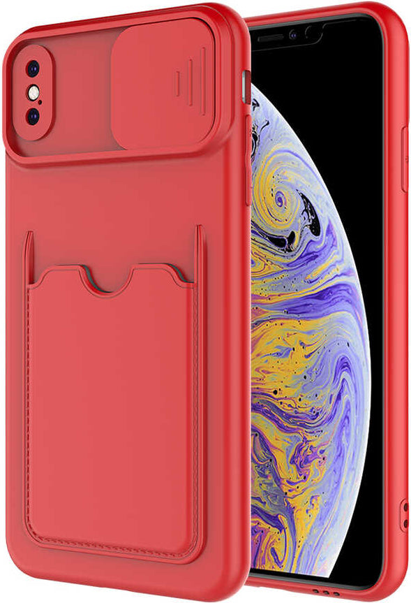 iPhone Xs Max 6.5 Uyumlu mnc Kartix Kapak-Kırmızı