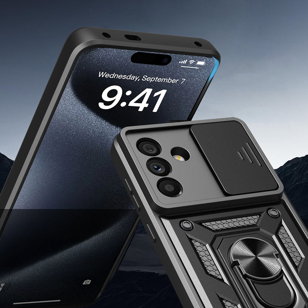 Galaxy A56 Kılıf Magnetik Standlı Kamera Korumalı Mnc Sürgülü Vega Kapak -115440