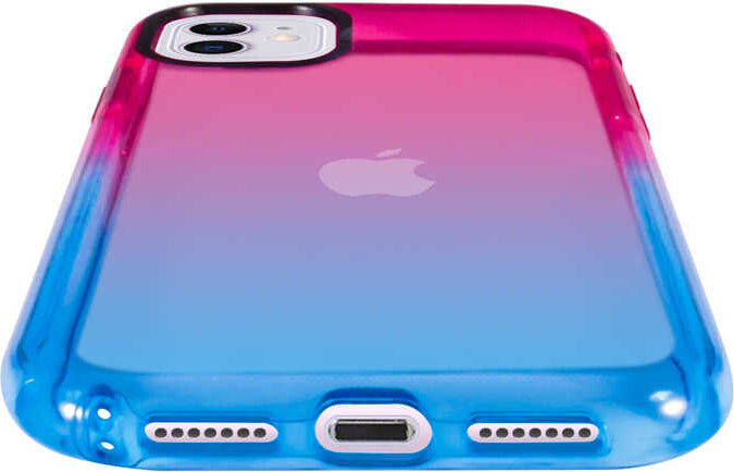 iPhone 11 Kılıf Mnc Renkli Punto Kapak-Pembe-Mavi