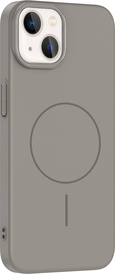 iPhone 13 Kılıf Magsafe Şarj Özellikli Mnc Ruby Silikon Kapak - Gri