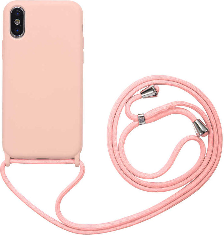 iPhone x Uyumlu Mnc Ropi Kapak-Pembe Açık