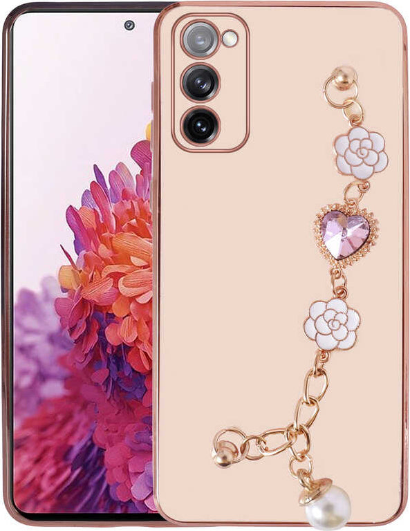 Galaxy S20 Fe Kılıf El Tutamaçlı Kamera Korumalı Mnc Taka Silikon Kapak-Pembe