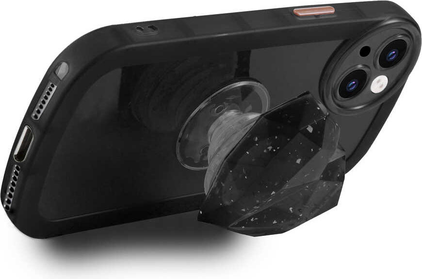 iPhone 12 Pro Kılıf Kamera Korumalı Pop Soketli Renkli Mnc Ofro Kapak-Siyah