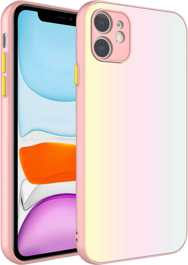 iPhone 11 Uyumlu Kamera Korumalı Renkli Temperli Mnc X-Cam Kapak-No8