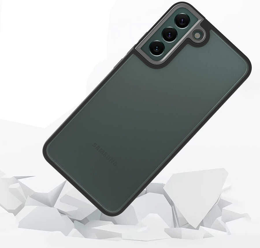 Galaxy S22 Plus Kılıf Mnc Flora Kapak-Siyah