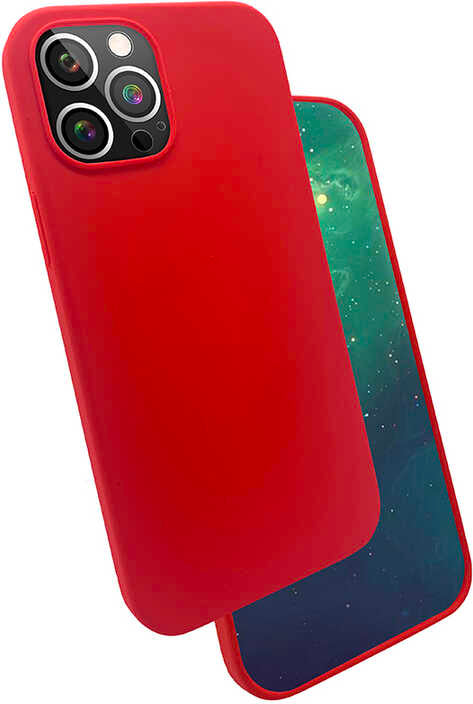 iPhone 12 Pro Max Uyumlu Mnc Silk Silikon-Kırmızı