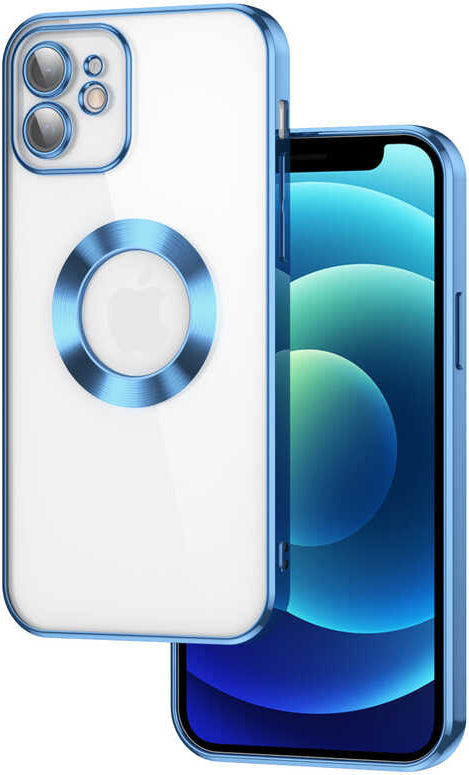 iPhone 11 Uyumlu Kamera Korumalı Logo Gösteren Mnc Omega Kapak-Mavi Açık