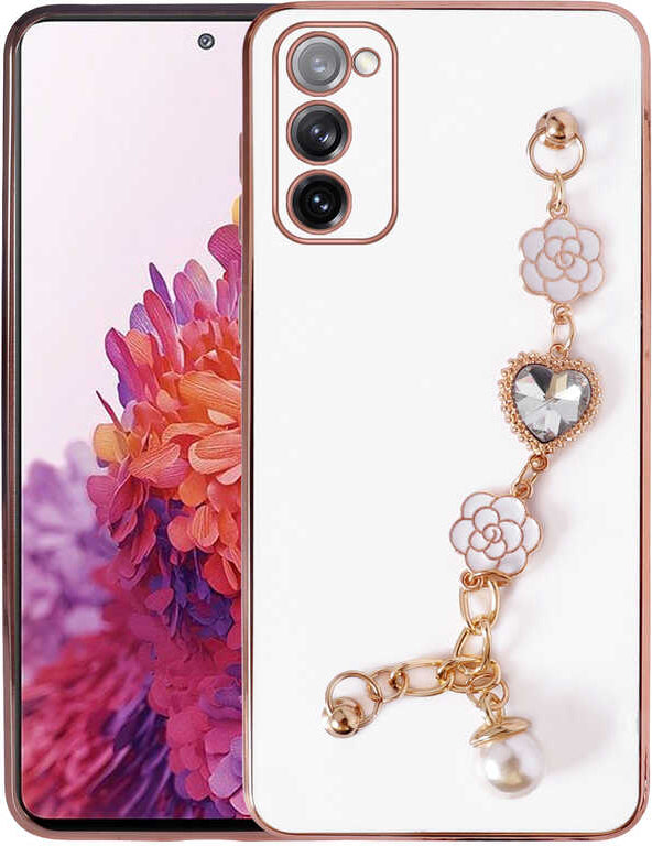 Galaxy S20 Fe Kılıf El Tutamaçlı Kamera Korumalı Mnc Taka Silikon Kapak-Beyaz