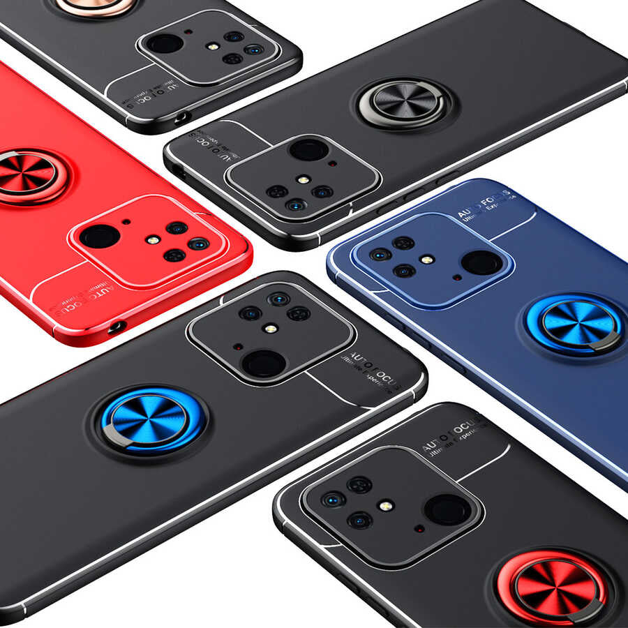 Xiaomi Poco C40 Kılıf Mnc Ravel Silikon Kapak-Siyah-Mavi