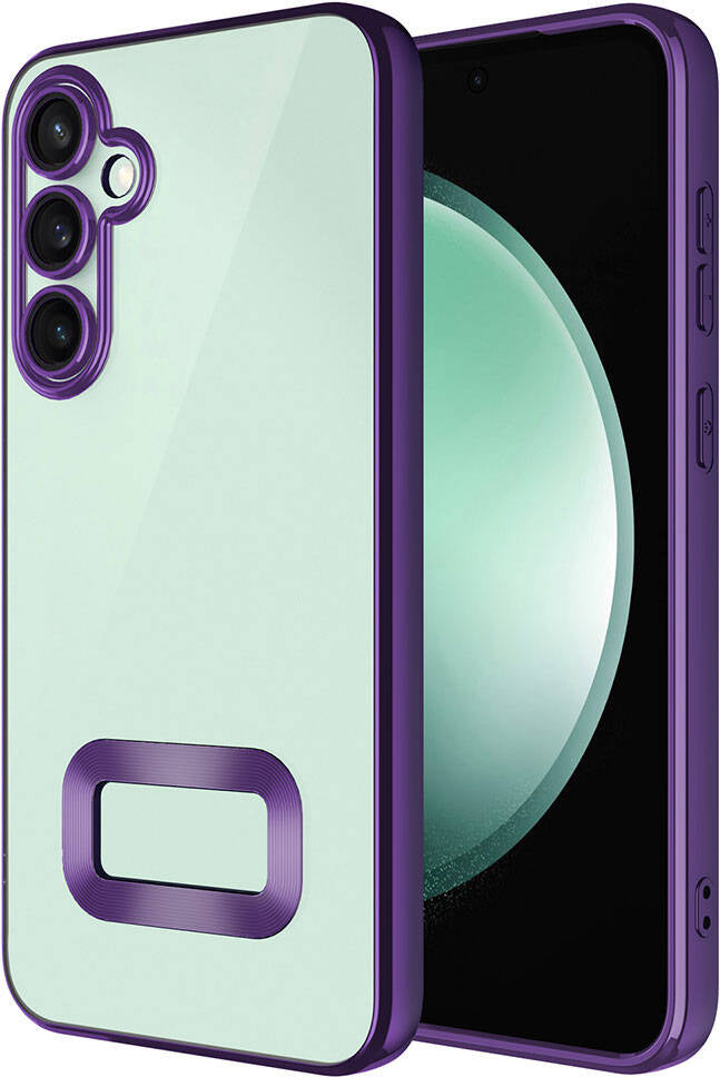 Galaxy S24 Plus Kılıf Kamera Korumalı Logo Gösteren Mnc Omega Kapak-Derin Mor