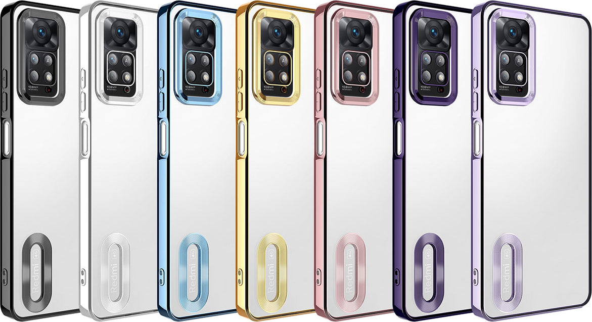 Xiaomi Redmi Note 12 Pro 4g Kılıf Kamera Korumalı Logo Gösteren Mnc Omega Kapak-Rose Gold