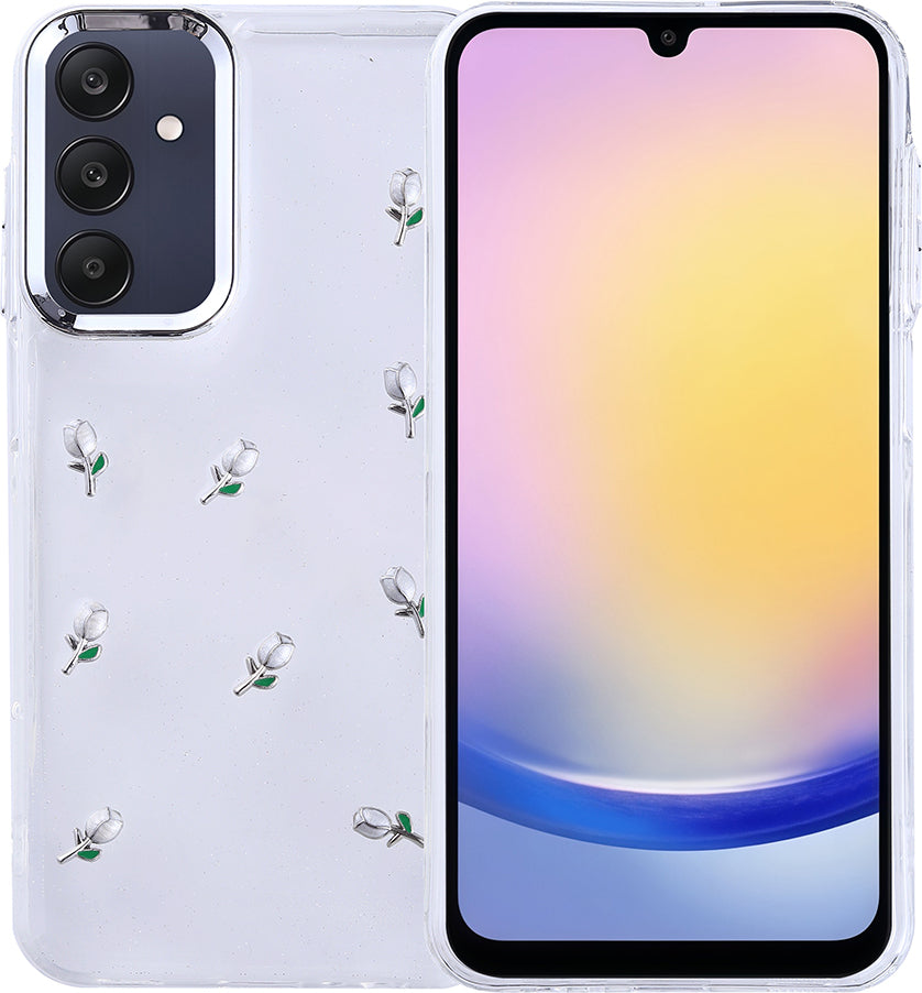 Galaxy A25 Kılıf Airbag Tasarımlı Simli Şeffaf Mnc Kutup Kapak - Fiyonk