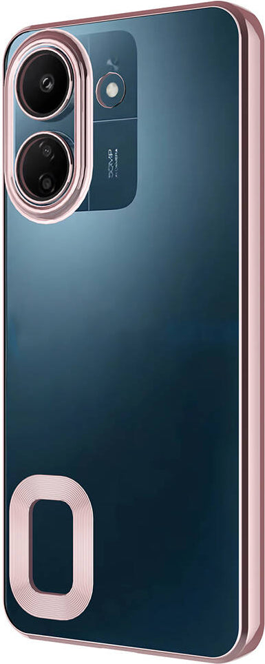 Xiaomi Poco C65 Kılıf Kamera Korumalı Logo Gösteren Mnc Omega Kapak-Gold