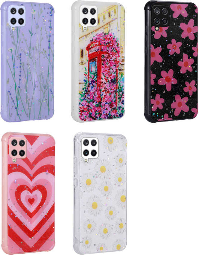 Galaxy M33 Kılıf Simli Desenli Kamera Korumalı Parlak Mnc Popy Kapak-Dallar