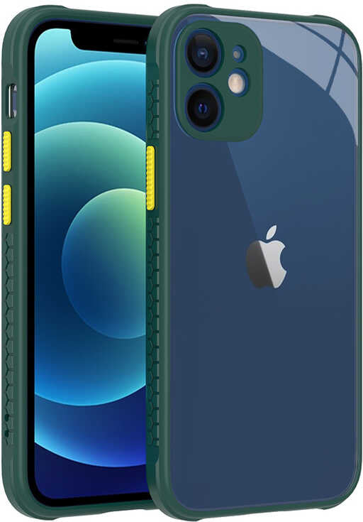 iPhone 12 Mini Uyumlu mnc Kaff Kapak-Koyu Yeşil