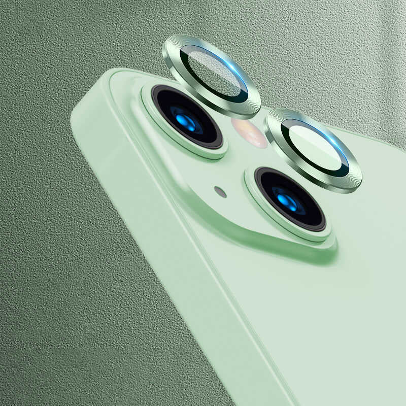 iPhone 13 Mini Uyumlu Mnc Cl-07 Kamera Lens Koruyucu-Açık Yeşil