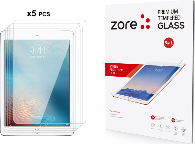 iPad 9.7 2017 (5.nesil) Uyumlu Mnc 5in1 Tablet Temperli Cam Ekran Koruyucu