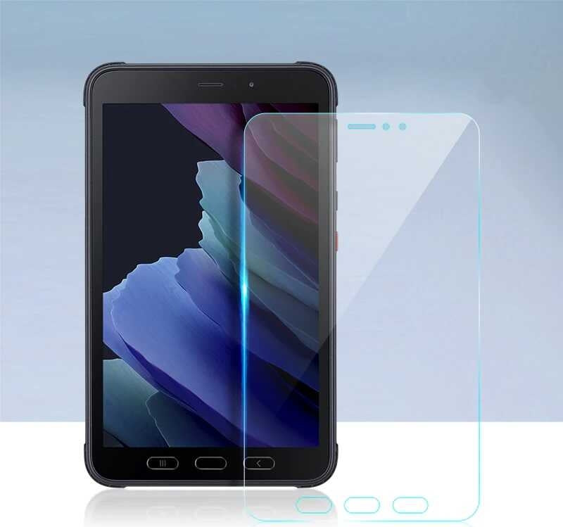 Rengareng Galaxy Tab Active 3 T577 Uyumlu Mnc Tablet Temperli Cam Ekran Koruyucu-Renksiz
