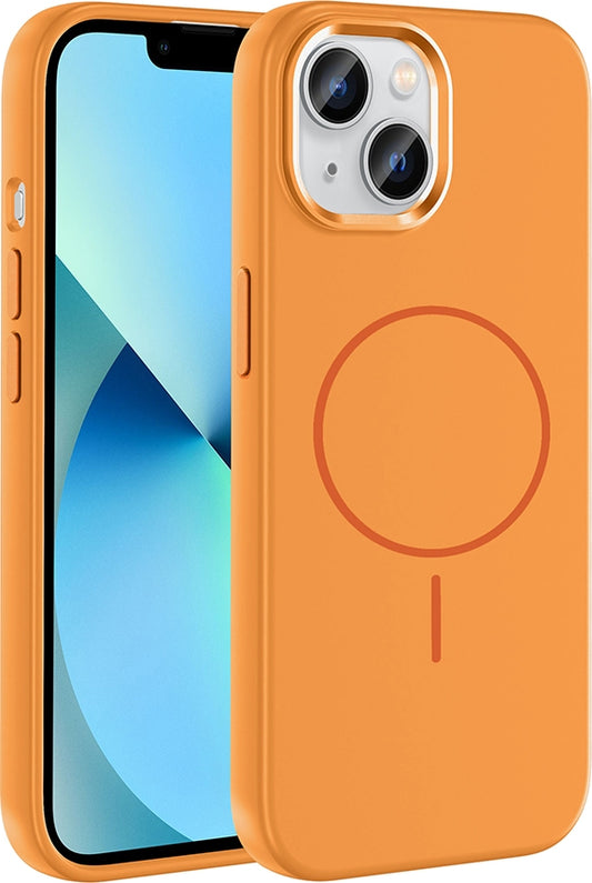 Rengareng iPhone 15 Kılıf M-Safe Şarj Özellikli Metal Kamera Çerçeveli Zore Edi Silikon Kapak - Mor