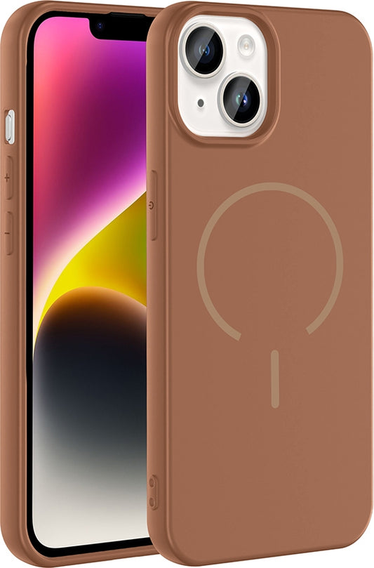 Rengareng iPhone 13 Kılıf M-Safe Şarj Özellikli Zore Meta Kapak - Rose Pembe