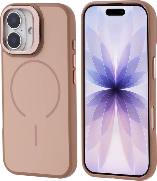Rengareng iPhone 17 Kılıf M-Safe Şarj Özellikli Kamera Standlı Zore Notron Kapak - Lacivert