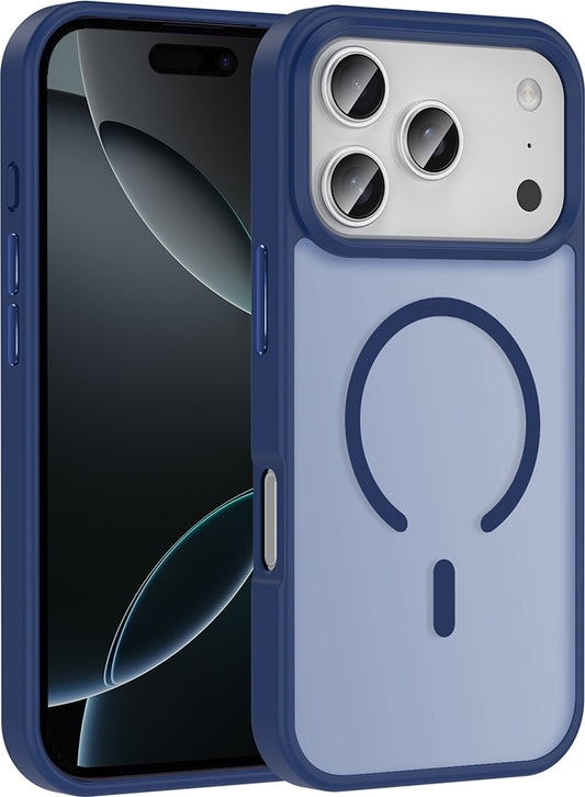 Rengareng iPhone 17 Pro Max Kılıf M-Safe Şarj Özellikli Mat Arka Yüzey Mnc Sio Kapak - Turuncu