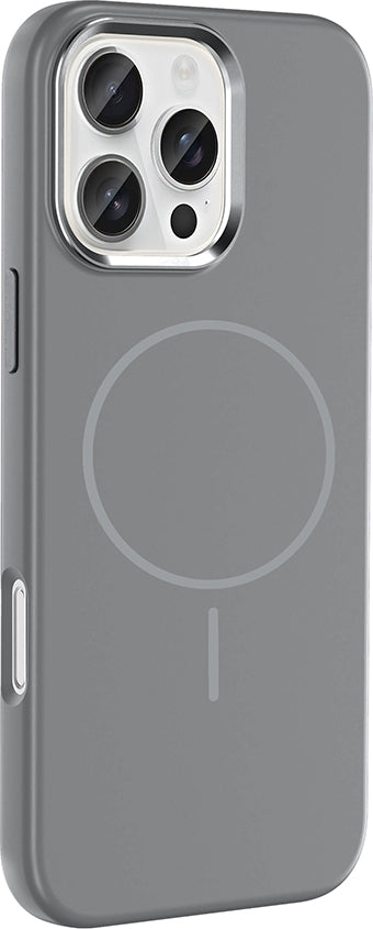 Rengareng iPhone 16 Pro Max Kılıf M-Safe Şarj Özellikli Metal Kamera Çerçeveli Zore Edi Silikon Kapak - Siyah