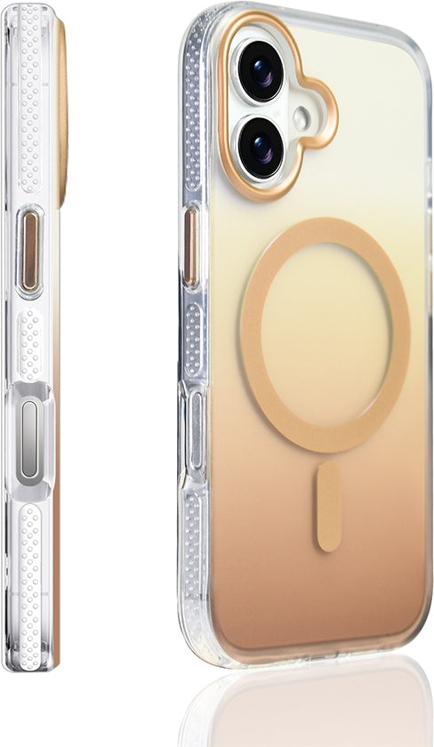 Rengareng iPhone 17 Kılıf M-Safe Şarj Özellikli Transparan Renk Geçişli Mnc Toros Kapak - Mavi