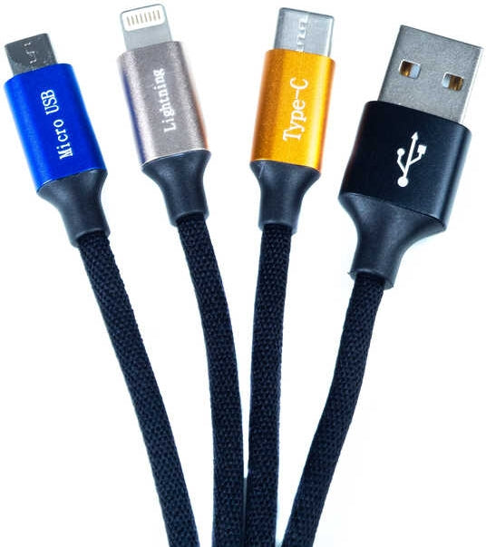 Rengareng Siyah Oks 3 In 1 USB Kablo