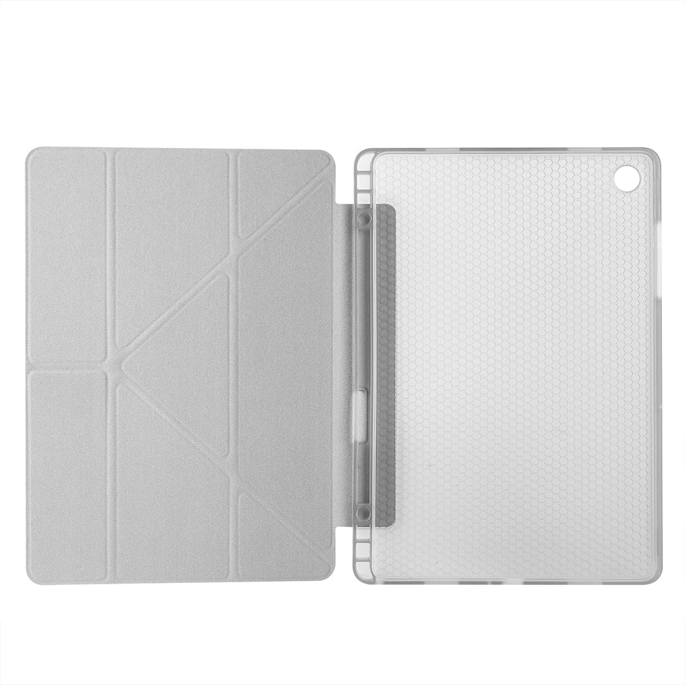 Rengareng Galaxy Tab A11 Plus Kılıf Zore Tri Folding Kalem Bölmeli Standlı Kılıf - Mor